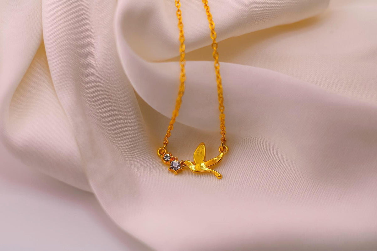 Gold Bird Graduation Necklace - Personalized Pendant Jewelry