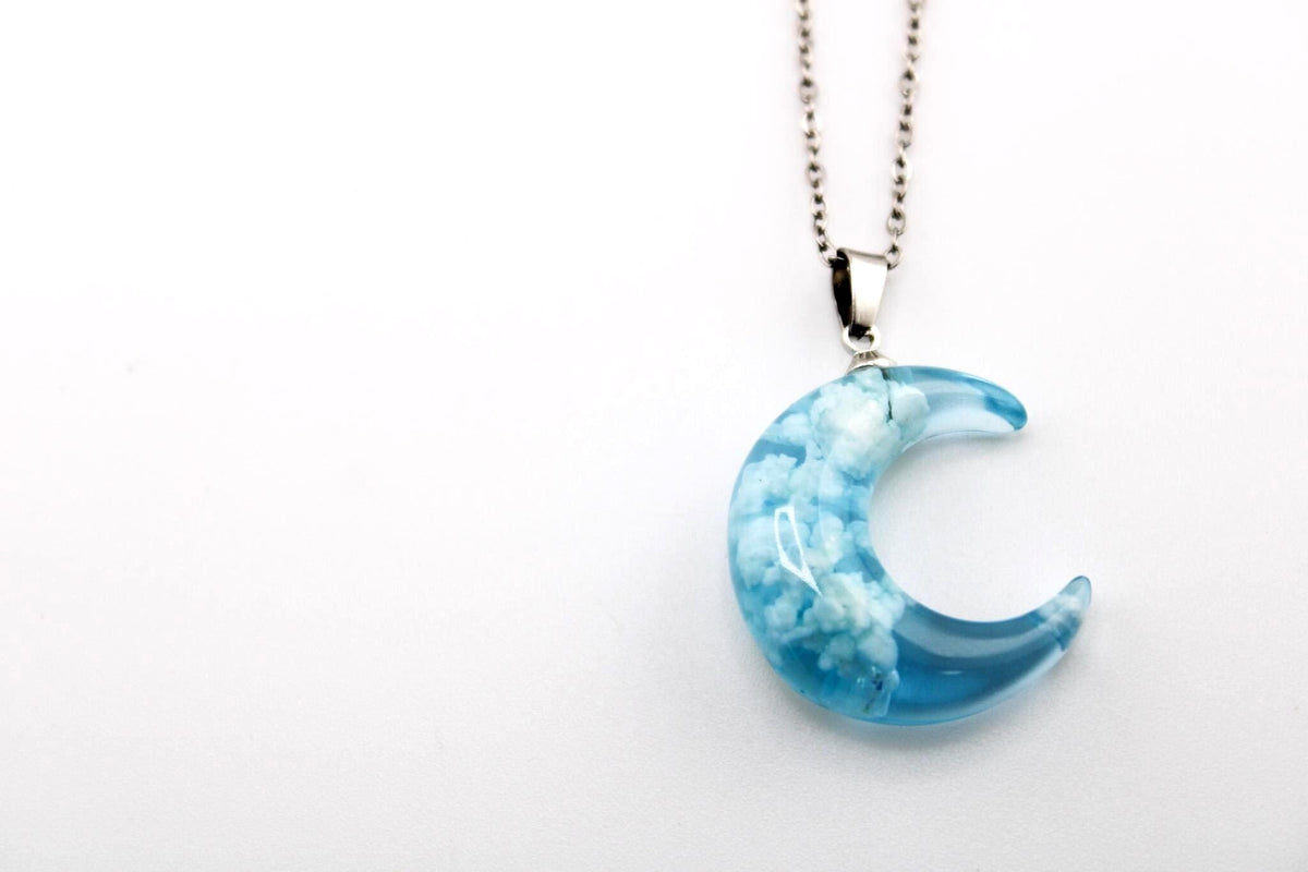 Acrylic Cloud, Moon, Globe Pendant Necklace: Whimsical Daily Wear Jewelry