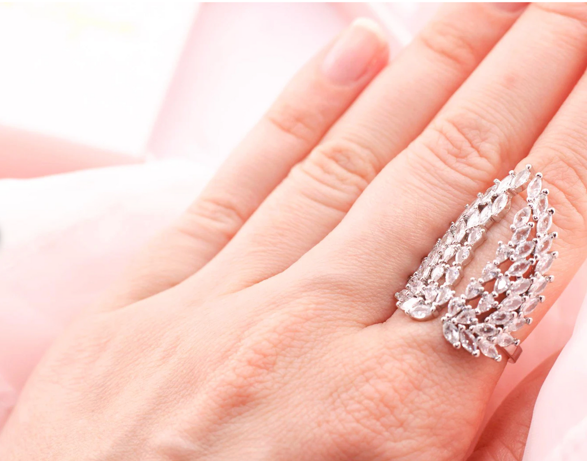 Sterling Silver Angel Wings Ring for Women