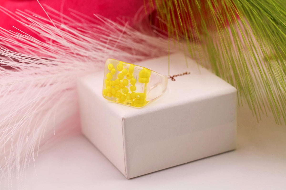Colorful Chunky Ring/Geometric Acrylic Square/Heart & Circle Rings/Fun Y2K Plastic Statement Ring /Summer Jewelry Gift for Her