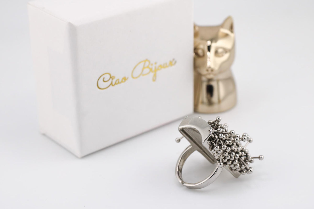Adjustable Retro Firework Ring, Geometric Statement Jewelry