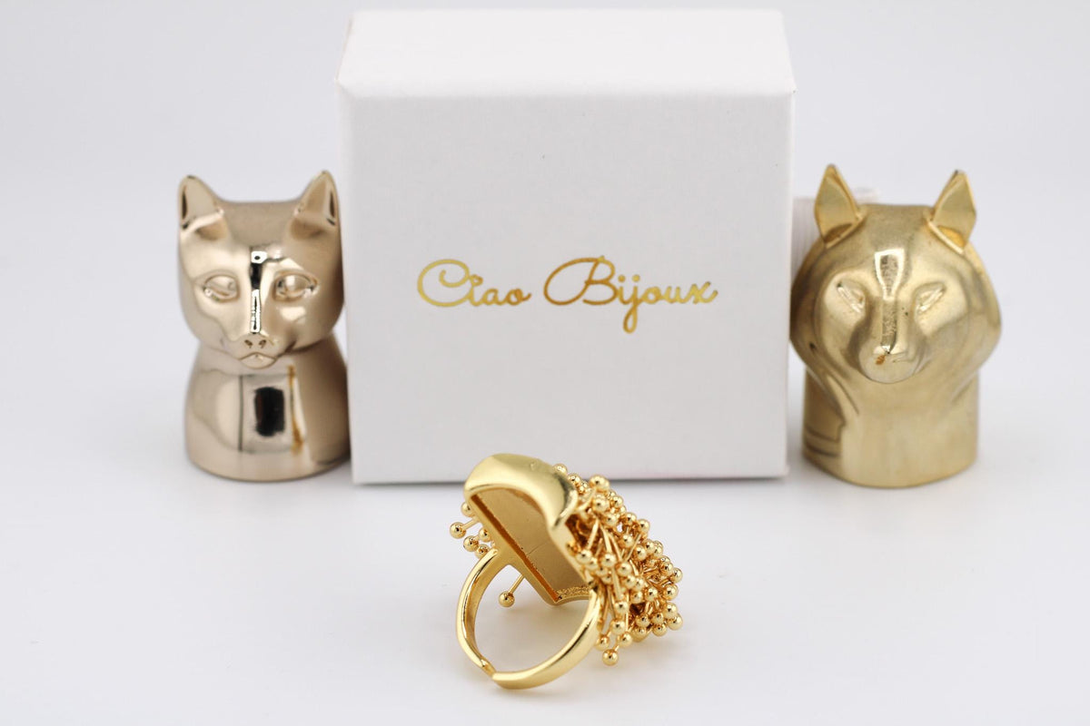 Adjustable Retro Firework Ring, Geometric Statement Jewelry