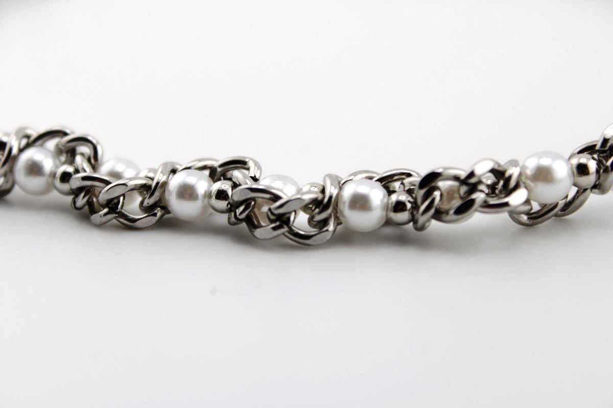 Creative Punk Pearl and Chain Necklace/Multilayered Cat Eye/ Thorn and Cracked Bead Jewelry for Men or Women/Sweater Chain, Luxury Gift