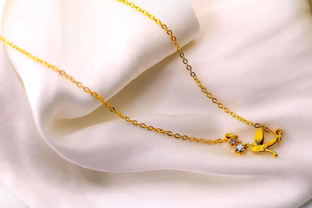 Gold Bird Graduation Necklace - Personalized Pendant Jewelry