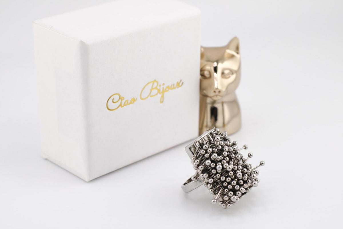 Adjustable Retro Firework Ring, Geometric Statement Jewelry
