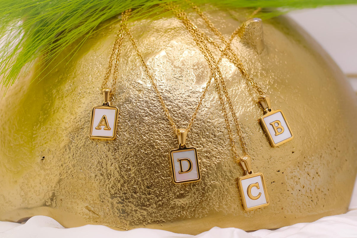 Personalized Mother of Pearl Initial Pendant /18K Gold Filled Letter Necklace /Custom Gift for Her /Elegant Monogram Jewelry