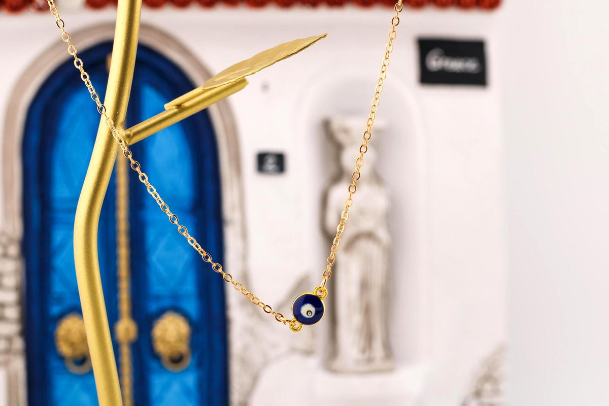 Turkish Evil Eye Pendant Necklace/Gold Nazar Charm/Blue Eye Layering Jewelry/Trendy Friendship Gift /Best Friend Necklace/Gift for Her