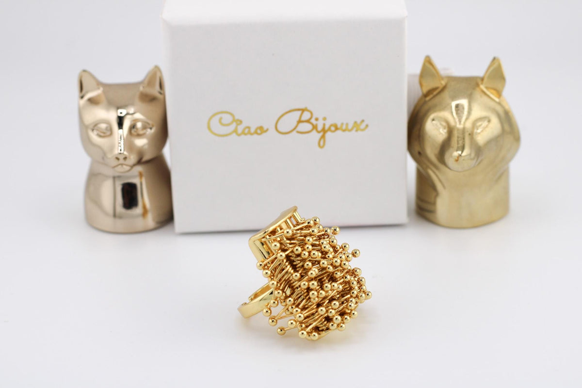 Adjustable Retro Firework Ring, Geometric Statement Jewelry