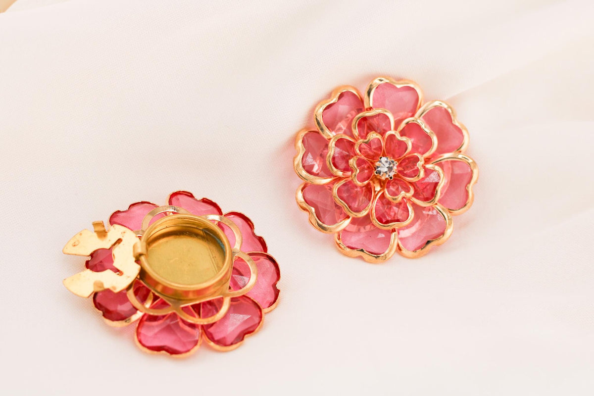 Luxury Crystal Floral Button Covers /Chic Shirt Cuff Accents for Women/ Elegant Button Cover Cufflinks/Stylish Shirt Accessories Gift