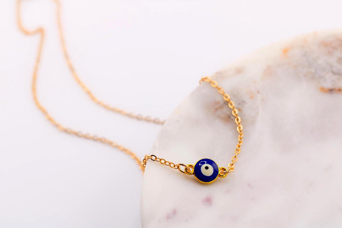Turkish Evil Eye Pendant Necklace/Gold Nazar Charm/Blue Eye Layering Jewelry/Trendy Friendship Gift /Best Friend Necklace/Gift for Her