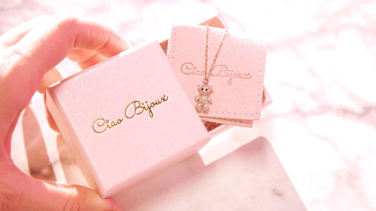 Crystal Bear Necklace/Cubic Zirconia Bear Pendant /Gold Stainless Steel/Cute Jewelry for Women