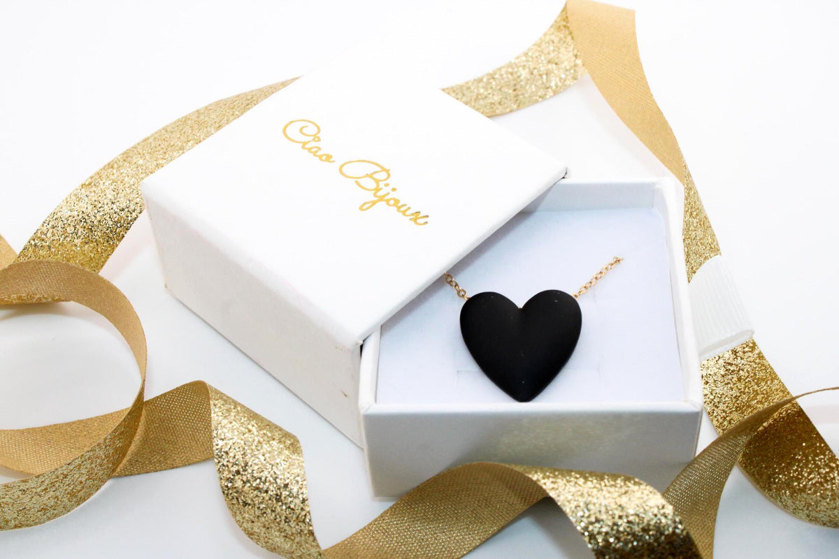 Stainless Steel Heart Necklace/3D Printed Black & Red Pendant/Minimalist Love Jewelry/ Anniversary Gift/Couples Necklace/Valentine's Gift
