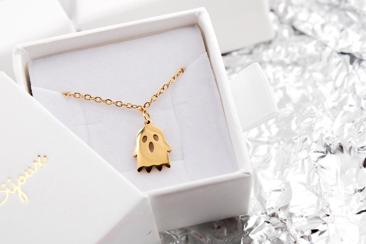 Cute Ghost Necklace/Spooky Pendant Jewelry for Her/Stainless Steel Halloween Gift/ Birthday or Lover’s Gift