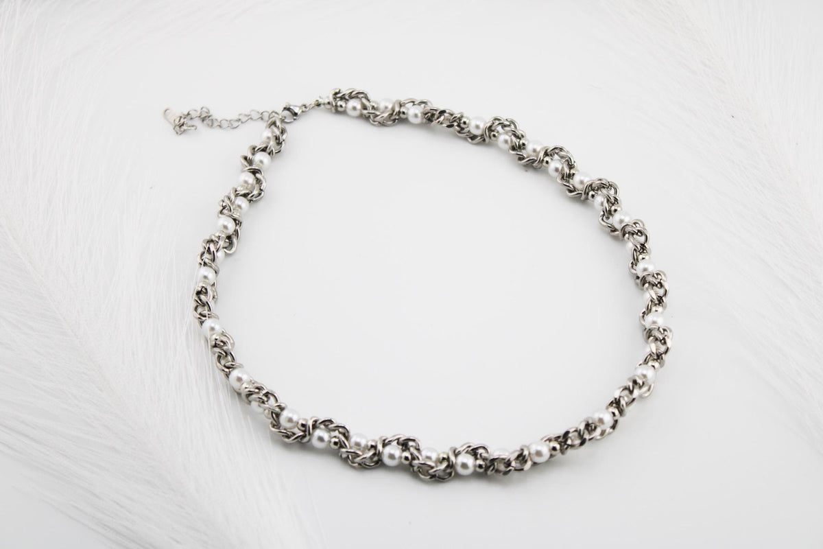 Creative Punk Pearl and Chain Necklace/Multilayered Cat Eye/ Thorn and Cracked Bead Jewelry for Men or Women/Sweater Chain, Luxury Gift