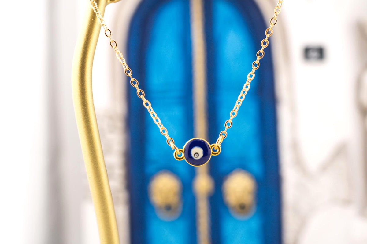 Turkish Evil Eye Pendant Necklace/Gold Nazar Charm/Blue Eye Layering Jewelry/Trendy Friendship Gift /Best Friend Necklace/Gift for Her