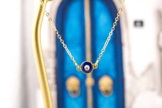 Turkish Evil Eye Pendant Necklace/Gold Nazar Charm/Blue Eye Layering Jewelry/Trendy Friendship Gift /Best Friend Necklace/Gift for Her
